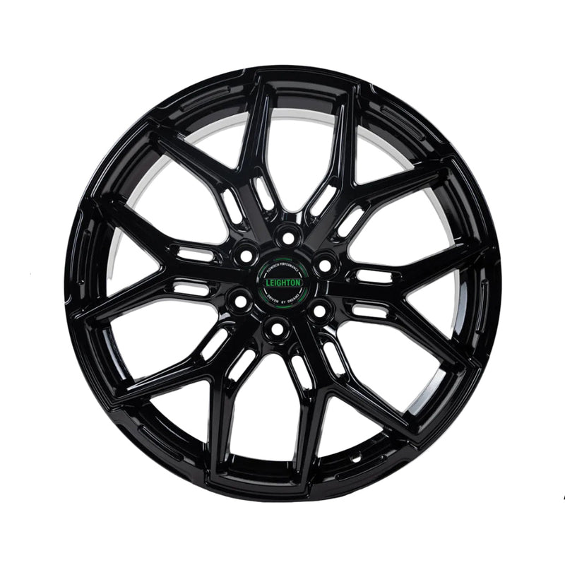 Leighton LV-T1 Gloss Black 20 inch alloy wheel face-on