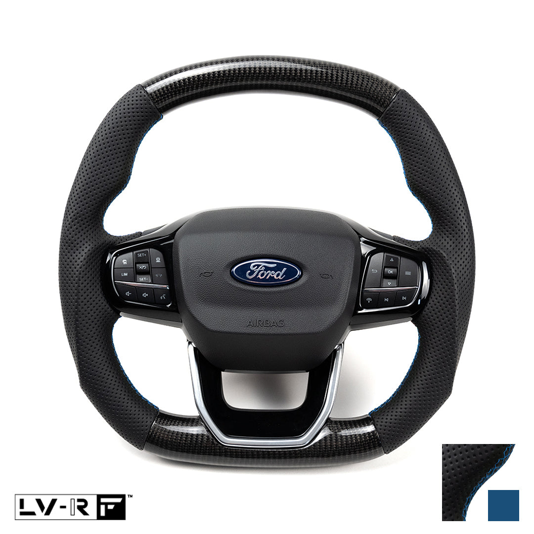 Ford Transit Custom LV-RF™ Carbon/Leather Steering Wheel with Blue Stitch