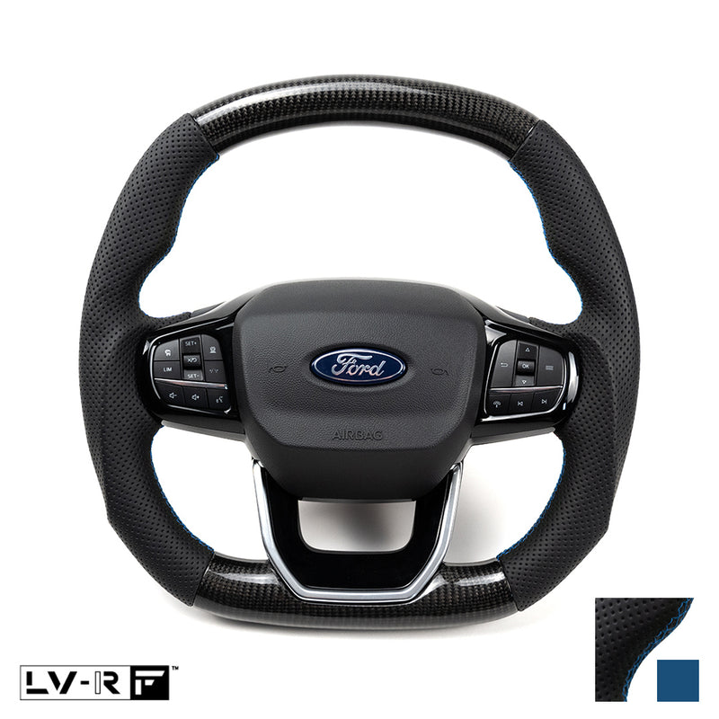 Ford Transit Custom LV-RF™ Carbon/Leather Steering Wheel with Blue Stitch
