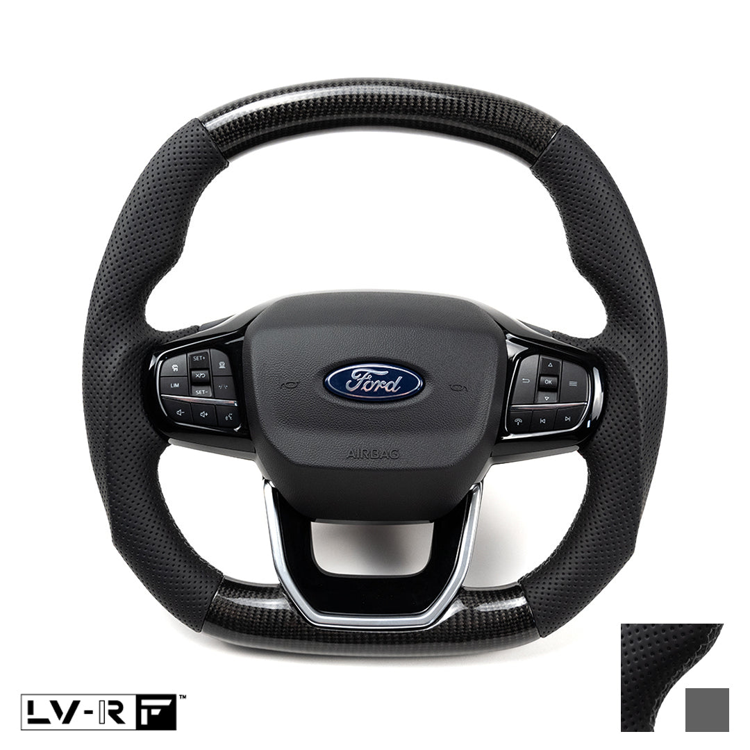 Ford Transit Custom LV-RF™ Carbon/Leather Steering Wheel with Grey Stitch