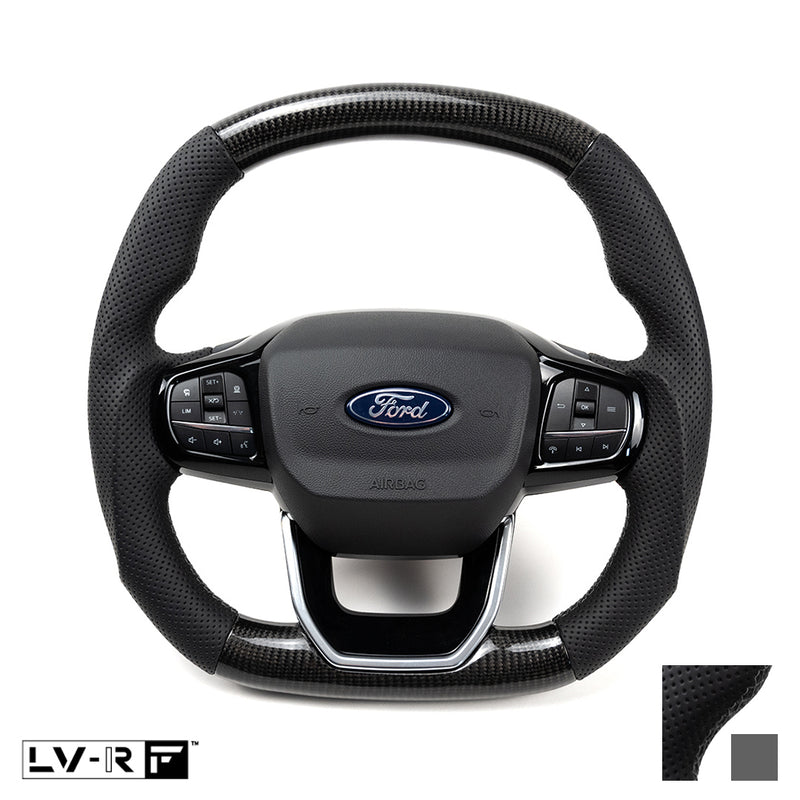 Ford Transit Custom LV-RF™ Carbon/Leather Steering Wheel with Grey Stitch
