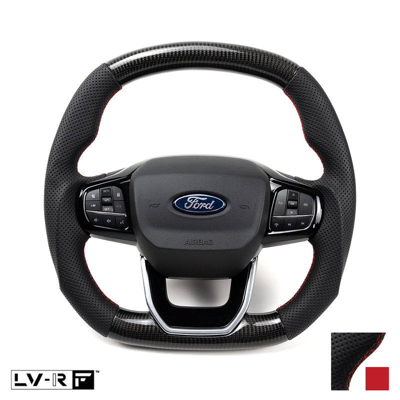Ford Transit Custom LV-RF™ Carbon/Leather Steering Wheel with Red Stitch