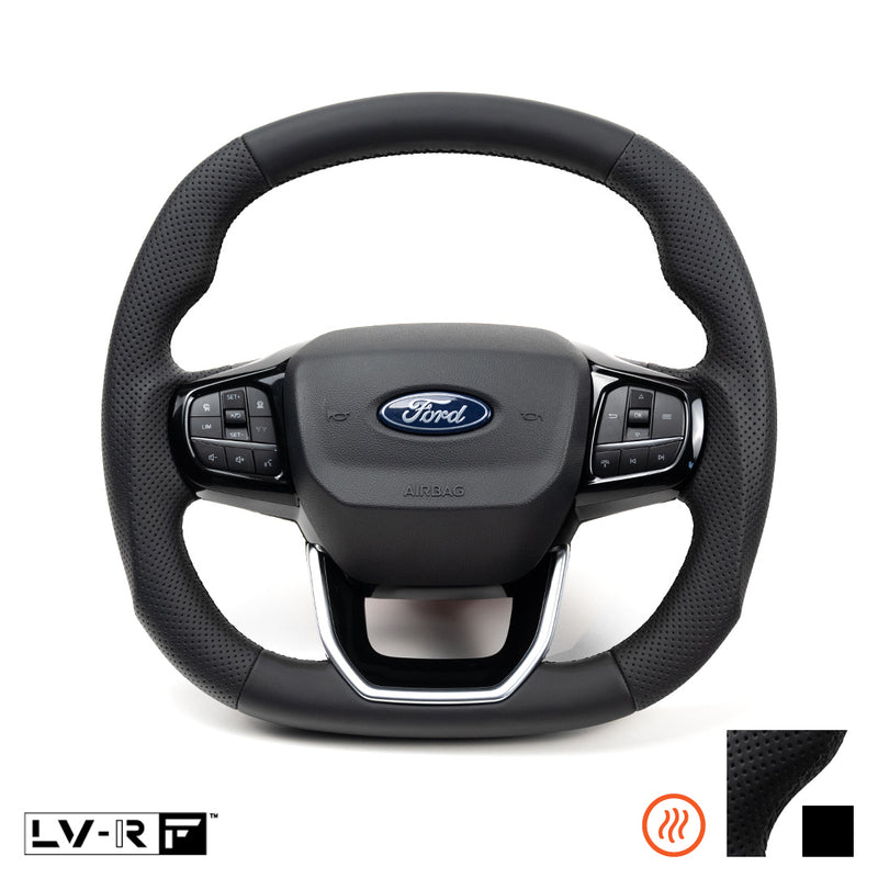 Ford Transit Custom LV-RF™ Full Leather Steering Wheel with Black Stitch and Heating Function