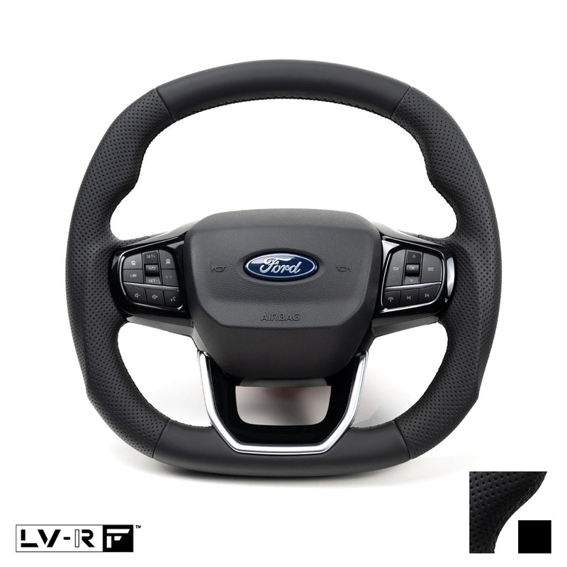 Ford Transit Custom LV-RF™ Full Leather Steering Wheel with Black Stitch
