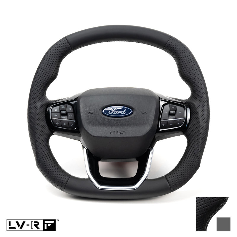 Ford Transit Custom LV-RF™ Full Leather Steering Wheel with Grey Stitch