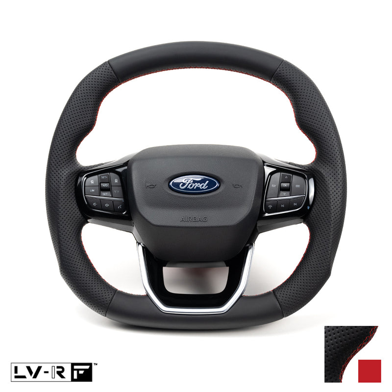 Ford Transit Custom LV-RF™ Full Leather Steering Wheel with Red Stitch