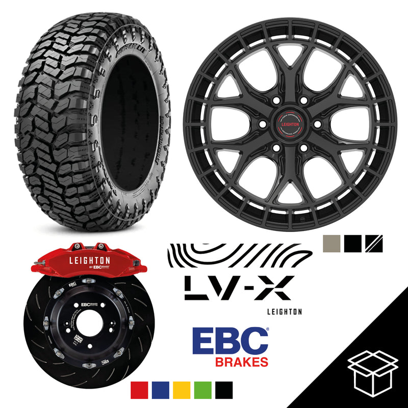 EBC Big Brake Kit + LV-X1 20" 4x4 Alloy wheels + Tyre Package