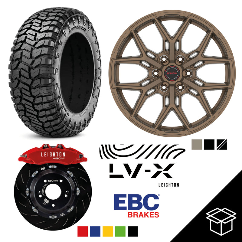 EBC Big Brake Kit + LV-X2 20" 4x4 Alloy wheels + Tyre Package