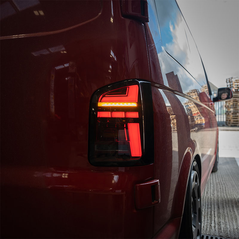THQ Sequential Barn Door Red Smoke Rear Lights for VW T6.1 by THQ