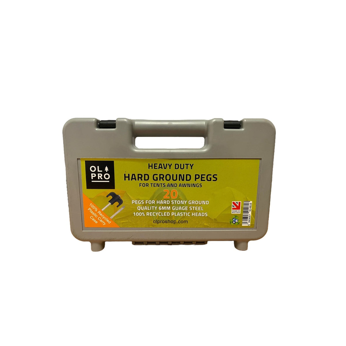 20 Deluxe Hard Ground Pegs with Carry Case