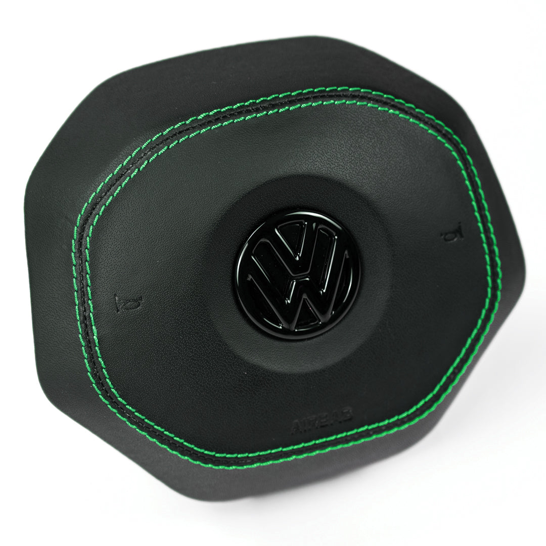 Leighton Vans T6.1 Leather Airbag Cover with Green Stitch