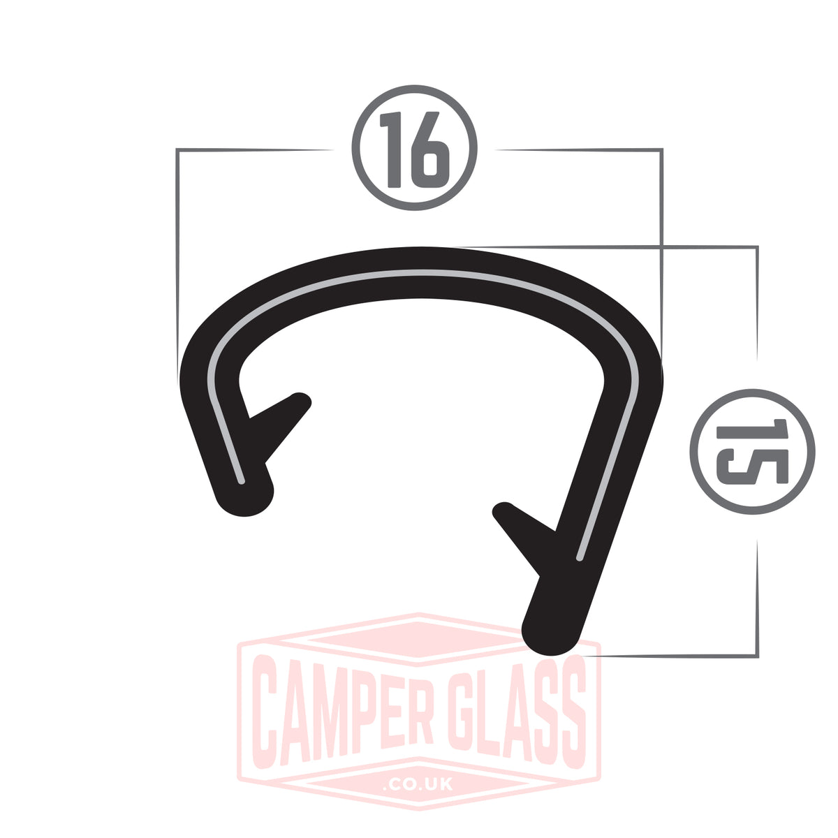Camper Glass Interior J Trim for VW T5, T5.1, T6 & T6.1 Barn Door Windows
