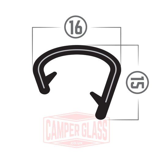 Camper Glass Interior J Trim for VW T5, T5.1, T6 & T6.1 Barn Door Windows