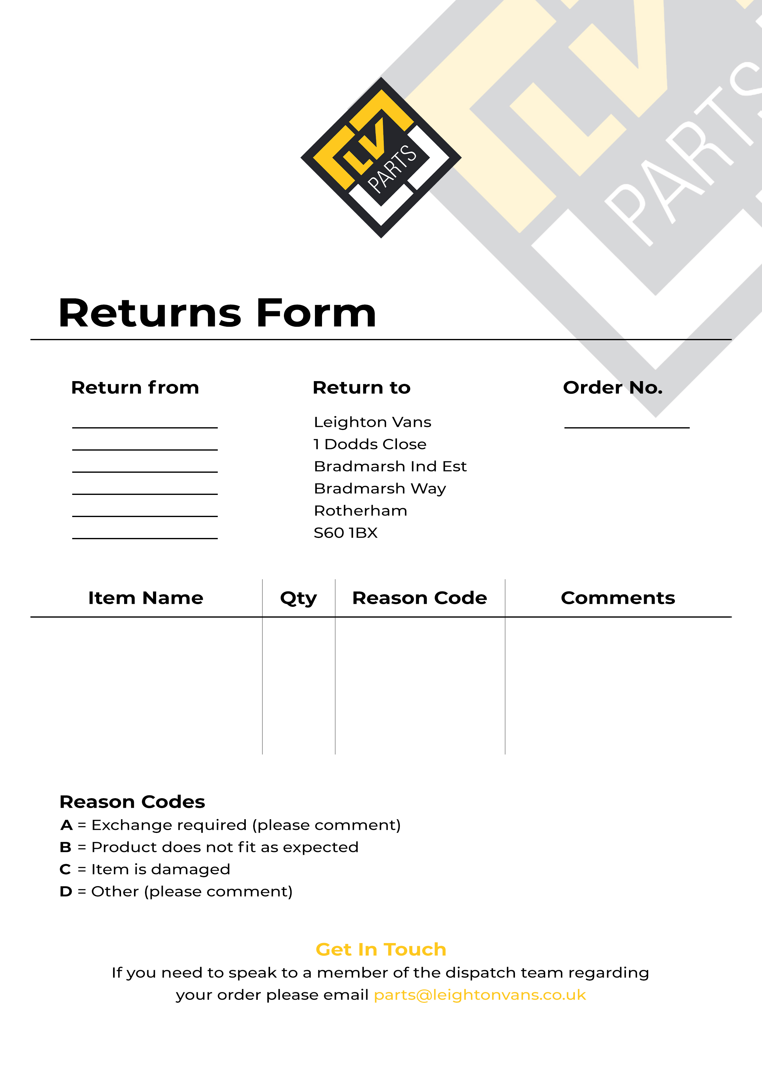 Return Policy Oreillys - kv0a3yp